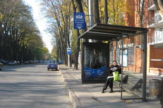 Фото рекламной плоскости по адресу Успенська вул., 2 - Леонтовича вул. (Белінського вул.) (остановка)