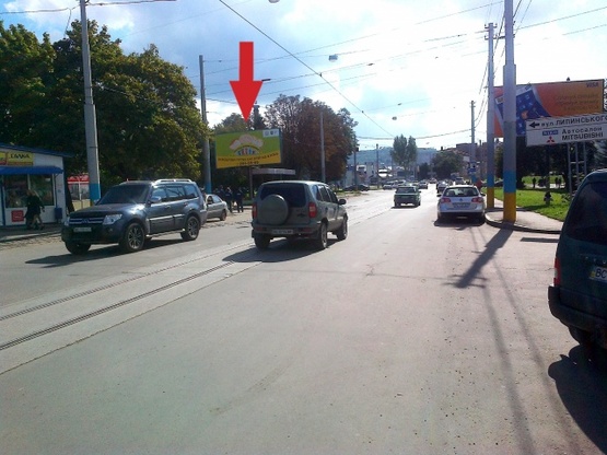 Фото рекламной плоскости по адресу Миколайчука ул., (АЗС "ANP", ТЦ "Континент", конечная остановка трамвая, маркет "Барвинок"), направл. в центр города