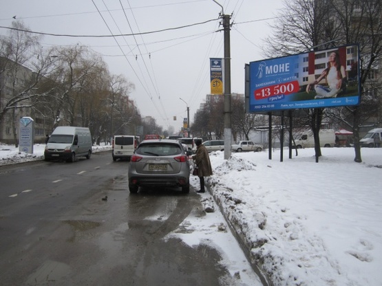 Фото рекламной плоскости по адресу Мазепы ул., 17, (маркет "Сильпо", аптека "Сальве", рынок "Тополь-1"), в направл. ул. Замарстыновской