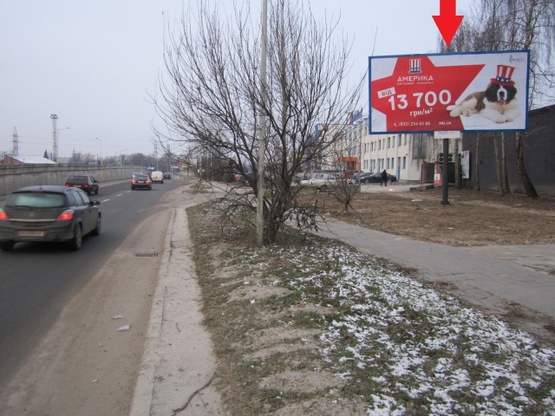 Фото рекламной плоскости по адресу Красной Калины просп. - Луганская ул. (Банк Интеграл, Кредо Банк, БЦ "Доминант-Плаза", "Плиточка", "Стар-Дизайн"), в сторону Стрыйской ул.