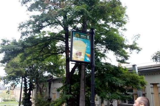 Фото рекламной плоскости по адресу Володимирський узвіз,  №31 - на опорі 3м - №15