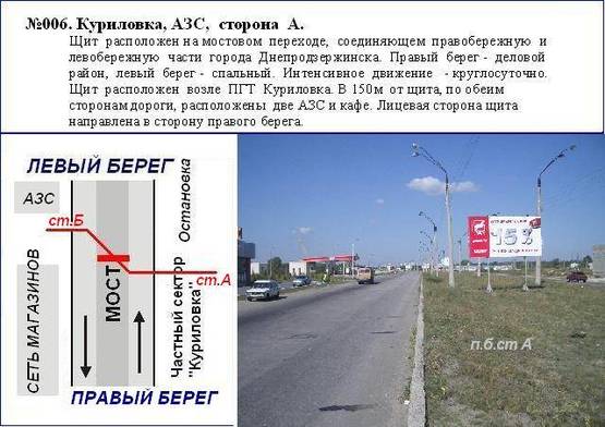 Фото рекламної площини за адресою мостовой переход  Куриловка, АЗС
