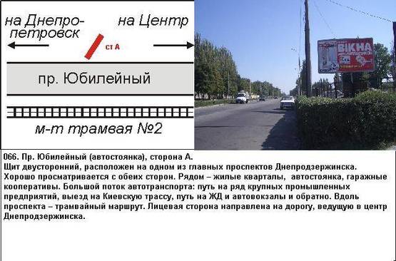 Фото рекламной плоскости по адресу проспект Юбилейный (автостоянка)   из Днепра
