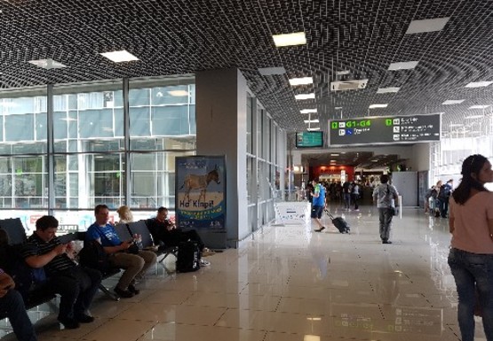 Фото рекламной плоскости по адресу Зал ожидания вылетов, 2 этаж  (Терминал А)