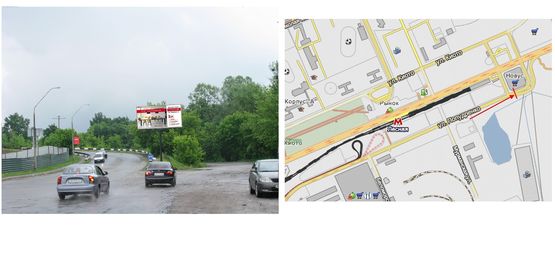 Фото рекламной плоскости по адресу Попудренка вул. на розвязці із пр. Броварським