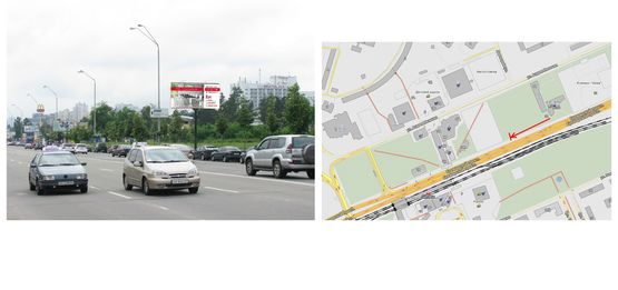 Фото рекламной плоскости по адресу Броварский пр. (100м від АЗС "КЛО" у напрямку центру)