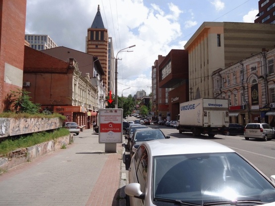 Фото рекламной плоскости по адресу Шевченко ул.32, возле Екатеринославского б-ра, рядом отель "Каспий"