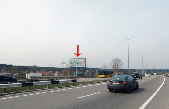 Фото рекламной плоскости по адресу Богатырская ул., 400 м до КПП, выезд на Вышгородскую трассу