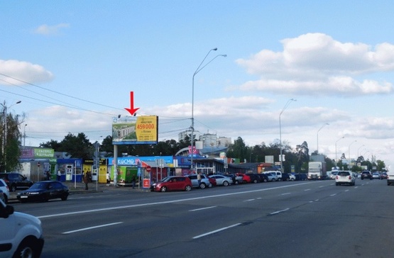 Фото рекламной плоскости по адресу Броварской пр-т, возле ст.м.Дарница, от ст.м.Левобережная, из центра
