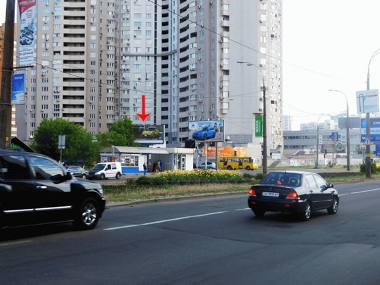 Фото рекламної площини за адресою Днепровская набережная, возле ул.Княжий Затон, к пр-ту Бажана, из центра