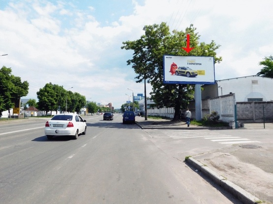 Фото рекламной плоскости по адресу Скляренко ул., со стороны ул.Автозаводской, в центр