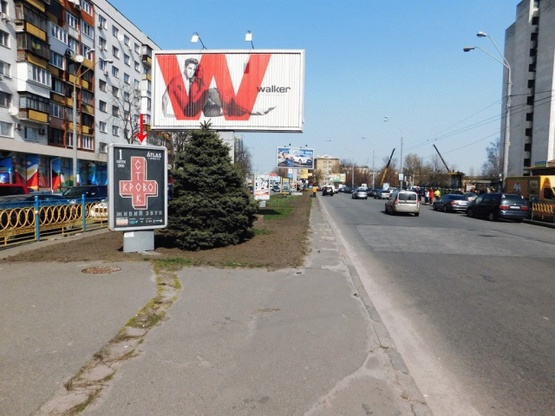 Фото рекламной плоскости по адресу Кутузова ул., на разделителе