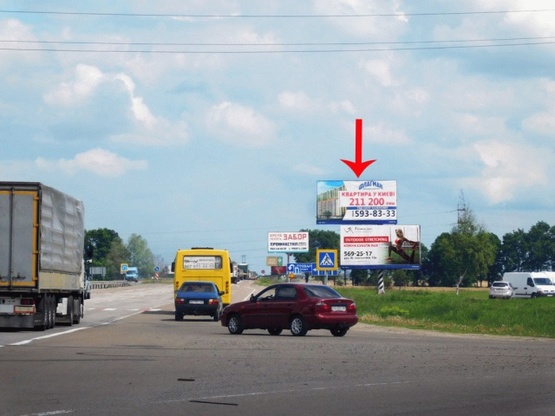 Фото рекламної площини за адресою Выезд из Киева, в сторону Чернигова, возле АЗС, 4км от дороги Киев-Бровары, к котедж.городку Княжичи