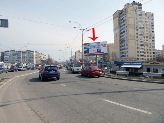 Фото рекламной плоскости по адресу Героев Днепра ул., напротив рынка, к ст.м."Героев Днепра"