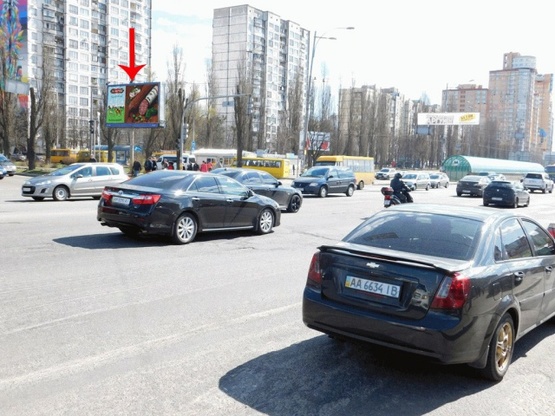 Фото рекламной плоскости по адресу Палладина Академика пр-т, возле б-ра Вернадского, дорога на Пуща-Водицу