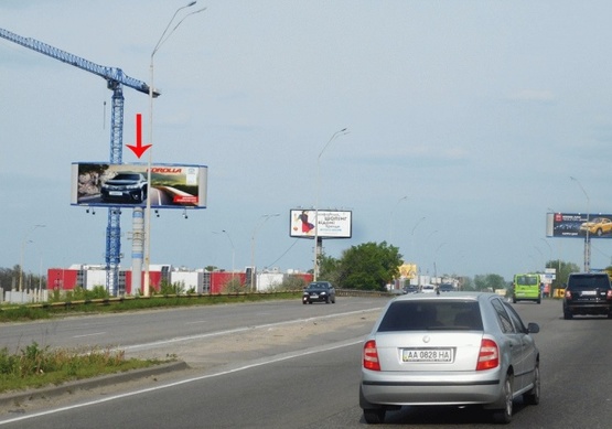 Фото рекламной плоскости по адресу Заболотного ул., возле Столичного шоссе 1, транспортная развязка, от Одесской пл.