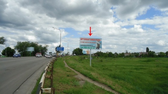 Фото рекламной плоскости по адресу Днепровская ул., возле ул.Успенская, из центра