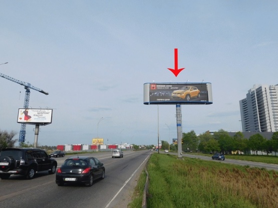 Фото рекламной плоскости по адресу Заболотного ул. выезд с Днепропетровского шоссе, в направлении Столичного шоссе