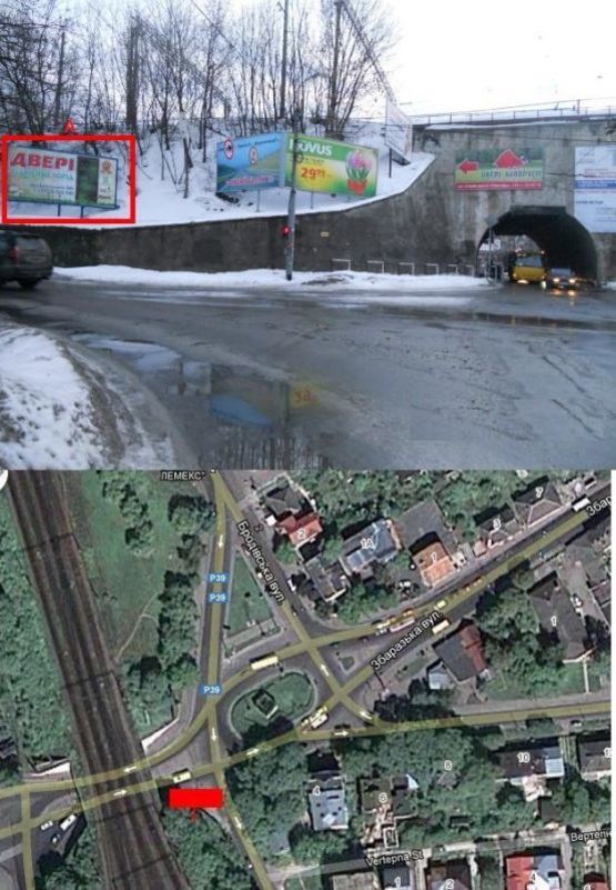 Фото рекламной плоскости по адресу вул. Вояків Дивізіі Галичина на підйомі (зправ)