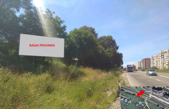 Фото рекламной плоскости по адресу вул. С. Будного - на спуску до перехрестя ринок-с.Петрики зправа