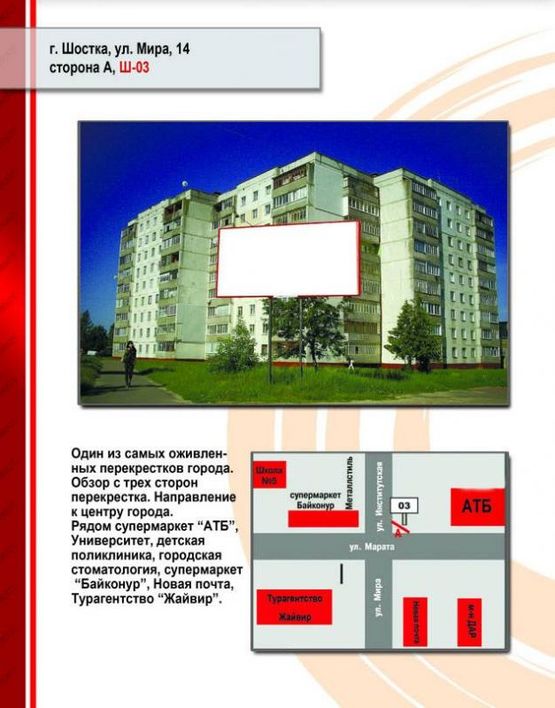 Фото рекламной плоскости по адресу ул. Мира, 14