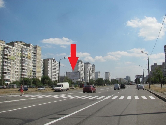 Фото рекламной плоскости по адресу Ревуцкого ул., 9, в сторону  Бажана просп. (АТБ Маркет, Гимназия 290, общественный пляж, рестораны Штандарт, Рыбное место)