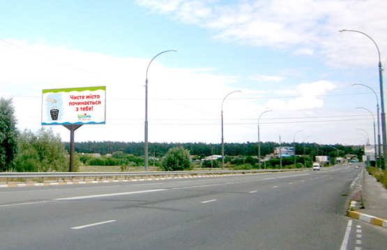 Фото рекламної площини за адресою за мостом через р. Ирпень, въезд в Ирпень с Ирпенской трассы