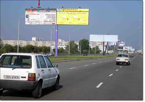 Фото рекламної площини за адресою пр.Оболонский  направление на ст.м.Оболонь (левое ухо)