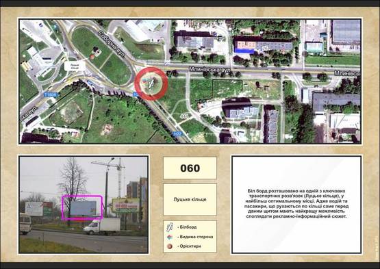 Фото рекламной плоскости по адресу Луцьке кільце