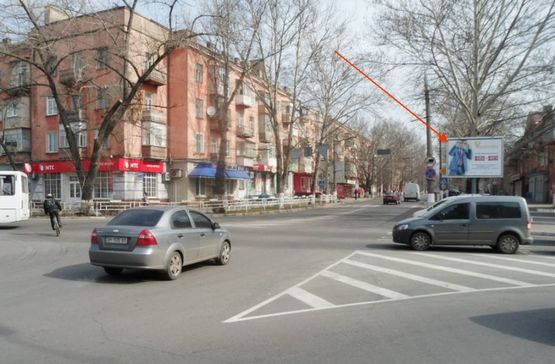 Фото рекламної площини за адресою пер.Пугачева/пл.Ганнибала