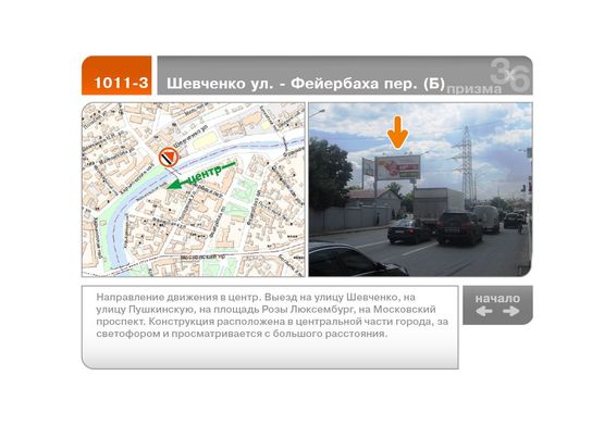 Фото рекламной плоскости по адресу Шевченко ул. - Фейербаха пер.  (Б)