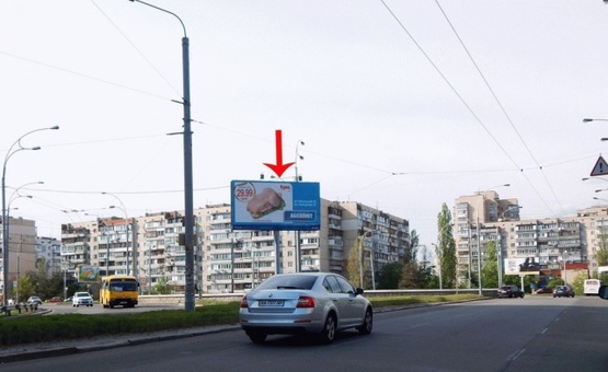 Фото рекламної площини за адресою Героев Сталинграда пр-т, возле ул.Героев Днепра, из центра