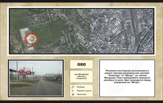 Фото рекламной плоскости по адресу вул.Макарова, МЕТРО