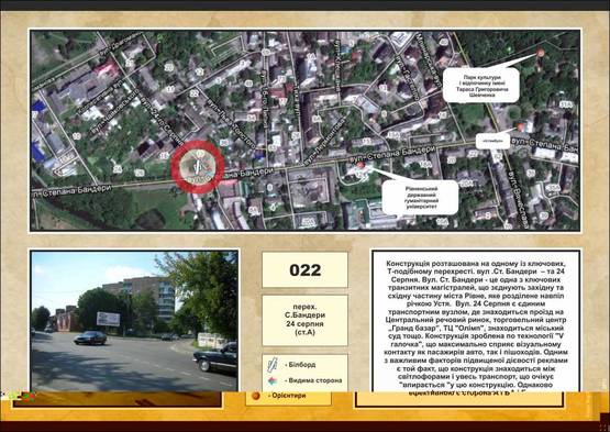 Фото рекламной плоскости по адресу перехрестя вул. Ст.Бандери - 24 серпня