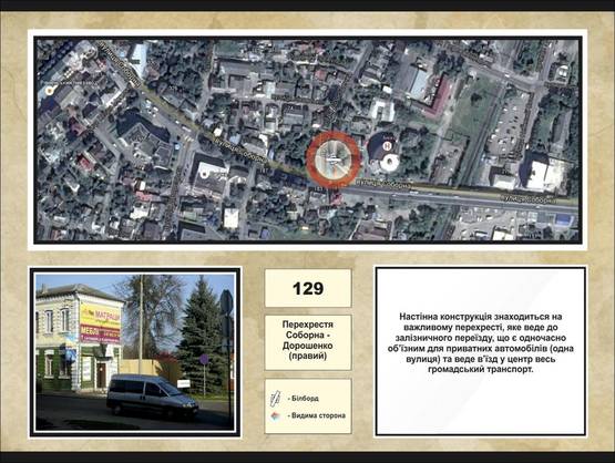 Фото рекламной плоскости по адресу перехрестя Соборна та  Дорошенко