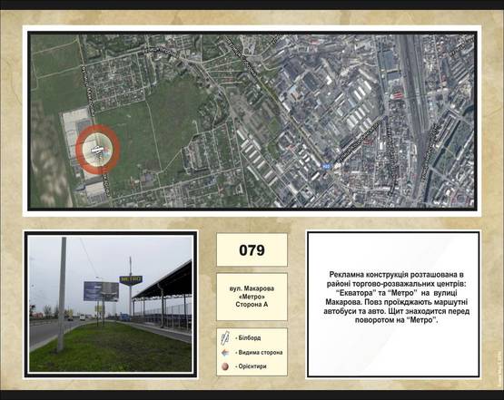 Фото рекламной плоскости по адресу вул.Макарова, МЕТРО