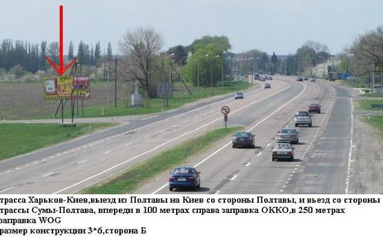 Фото рекламної площини за адресою трасса Киев- Харьков въезд в Полтаву через микрорайон Супруновка