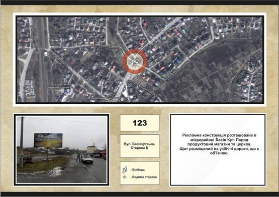 Фото рекламной плоскости по адресу вул.Басівкутська
