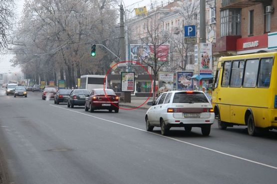 Фото рекламной плоскости по адресу вул. Соборності (Жовтнева),44- п.перехід