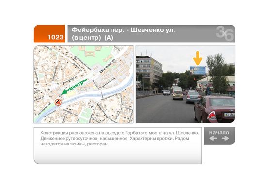 Фото рекламної площини за адресою Фейербаха пер. - Шевченко ул. (в центр)  (А)