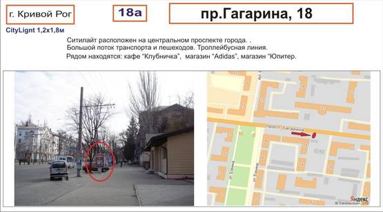 Фото рекламной плоскости по адресу пр.т Гагарина, 18 ( кафе "Полуничка")