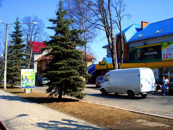 Фото рекламной плоскости по адресу Траса Н-09 Мукачево-Львів, Свободи, супермаркет Вопак, напрямок руху на Івано-Франківськ