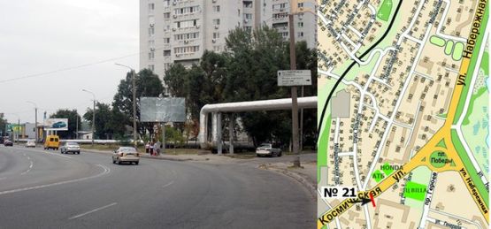 Фото рекламной плоскости по адресу низ ул.Космическая - "АТБ","HONDA", на Наб. Победы (2-ух стор.) ст. А