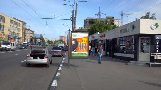 Фото рекламной плоскости по адресу Вернадського вул. - Гагаріна просп., 20 (№1) (з центру)