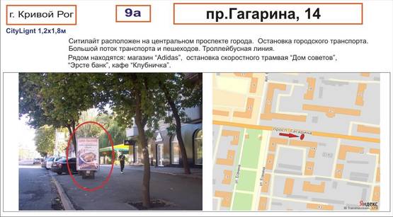Фото рекламної площини за адресою пр-т Гагарина, 14  (  магазин " Adidas" )