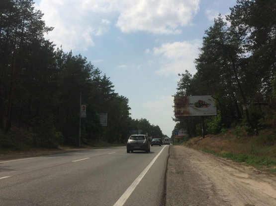 Фото рекламной плоскости по адресу Трасса Киев-Ковель (слева), направление на Киев, перед поворотом на Госмтомель