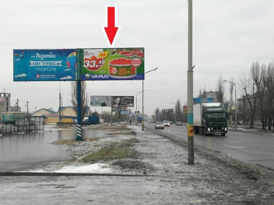 Фото рекламної площини за адресою ул. Днепровская, 129( Центр, поворот на ул.Богуна Ивана)