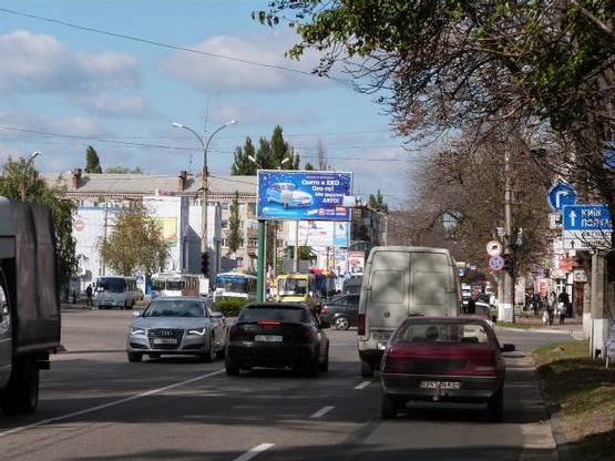 Фото рекламної площини за адресою ул. Небесной Сотни(ул.Пролетарская) 1а, район перекр. с ул. Николаевской (ул.Артёма), возле супермаркетов «Billa», «АТБ», «Эльдорадо», «ЭКОмаркет» и Центрального рынка