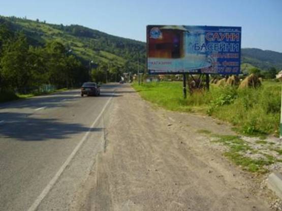 Фото рекламної площини за адресою Траса Н-09 Мукачево-Львів, в`їзд у місто зі сторони Івано-Фр, біля автозупинки Дора-2, напрямок руху на Буковель