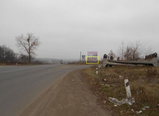 Фото рекламной плоскости по адресу трасса М-12 (Стрый-Тернополь-Винница-Кропивницький-Знамянка), поворот на (ул.Артема)  вул. Михайлівська,  направление на Винницу, сторона А нижній
